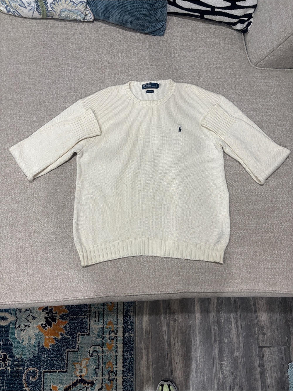 Polo by Ralph Lauren Cream Cotton Crewneck Sweater